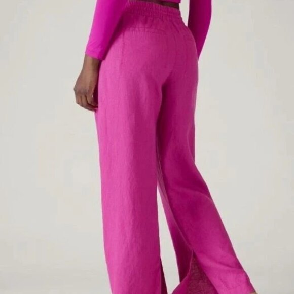 ATHLETA plus retreat linen mid rise wide leg pants (1X) - Picture 3 of 15